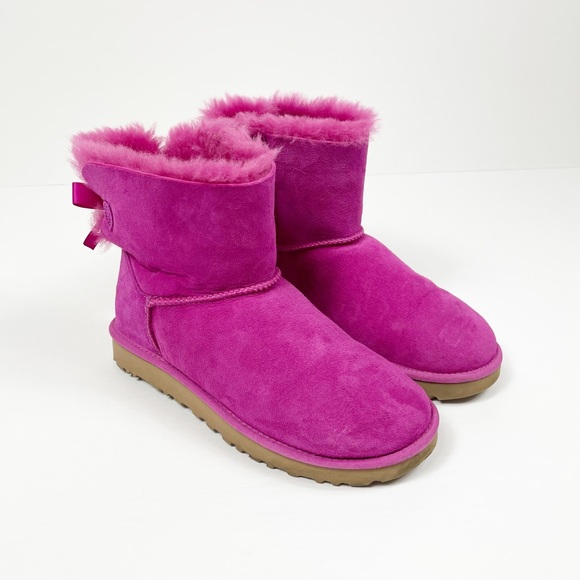 UGG Shoes - Ugg Mini Bailey Bow 2 Fuschia Pink Bootie 8